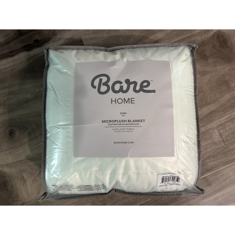 Bare Home King Microplush Blanket Ultra-Soft Fleece‎ Sage Green